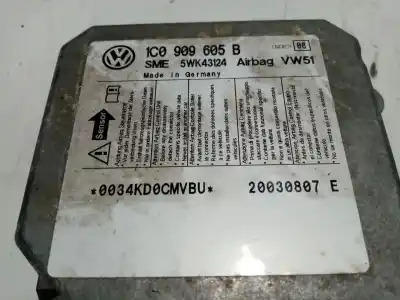 Peça sobressalente para automóvel em segunda mão centralina de airbag por volkswagen passat b5.5 variant (3b6) 1.9 tdi referências oem iam 1c0909605b  5wk43124