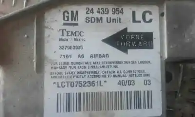 Peça sobressalente para automóvel em segunda mão centralina de airbag por opel corsa c essentia referências oem iam 93191438  