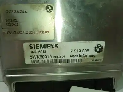 Second-hand car spare part ecu engine control for bmw 5 (e39) 520 i oem iam references  61356905666 / 05393245 7519308 / 5wl90015