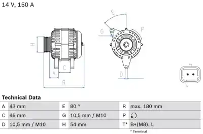 Second-hand car spare part alternator for citroen c4 i (lc_) 1.6 hdi oem iam references 5705as 9646321880 0124525035