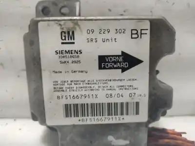 İkinci el araba yedek parçası hava yastigi kontrol ünitesi için opel astra g fastback (t98) 1.6 16v (f08, f48) oem iam referansları 09229302 5wk42925 330518650