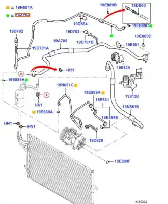 Peça sobressalente para automóvel em segunda mão tubos de ar condicionado por ford focus c-max (dm2) 1.6 referências oem iam 1491681