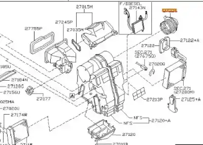 İkinci el araba yedek parçası ISITMA MOTOR için NISSAN MICRA III (K12)  OEM IAM referansları 27226AX105  