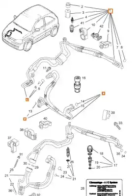 Second-hand car spare part air conditioning pipes for opel corsa c (x01) 1.3 cdti (f08, f68) oem iam references 6850687