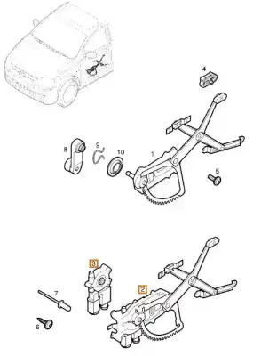 Second-hand car spare part driver left window regulator for opel corsa c (x01) 1.3 cdti (f08, f68) oem iam references 5140035