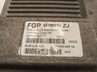Second-hand car spare part ecu engine control for opel corsa c (x01) 1.3 cdti (f08, f68) oem iam references 55196352  7160004904