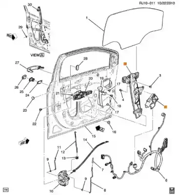 Pezzo di ricambio per auto di seconda mano alzacristalli anteriore sinistro per chevrolet aveo berlina hatchback 1.2 cat riferimenti oem iam 96964419