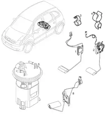 Автозапчасти б/у индикатор за opel meriva a monospace (x03) 1.4 16v twinport (e75) ссылки oem iam 802308