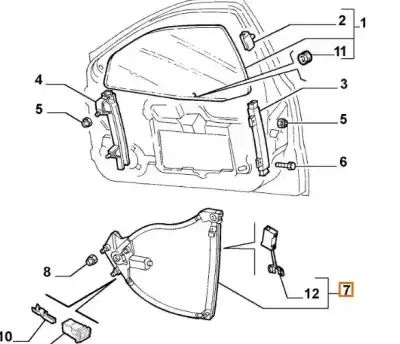 Gebrauchtes Autoersatzteil FENSTERHEBER VORNE LINKS zum LANCIA LYBRA BERLINA  OEM-IAM-Referenzen 51736639  