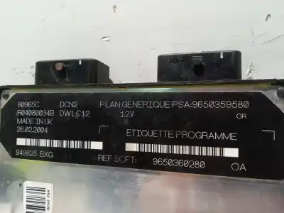 Second-hand car spare part ecu engine control for citroen berlingo / berlingo first monospace (mf_, gjk_, gfk_) 1.9 d (mfwjz) oem iam references 9650359580  9650360280