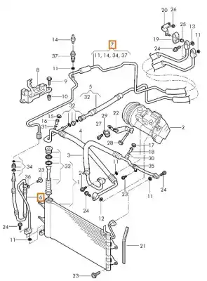 Gebrauchtes Autoersatzteil Rohre Der Klimaanlage zum SEAT IBIZA III (6L1) 1.4 16V OEM-IAM-Referenzen 6Q1820741J  6Q0820741A