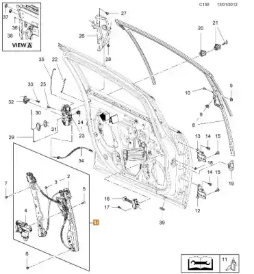 Автозапчасти б/у регулятор стекла переднего правого за opel astra j (p10) 2.0 cdti (68) ссылки oem iam 140340  