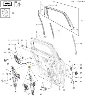 Автозапчасти б/у задний правый стеклорегулятор за opel astra j (p10) 2.0 cdti (68) ссылки oem iam 140341  