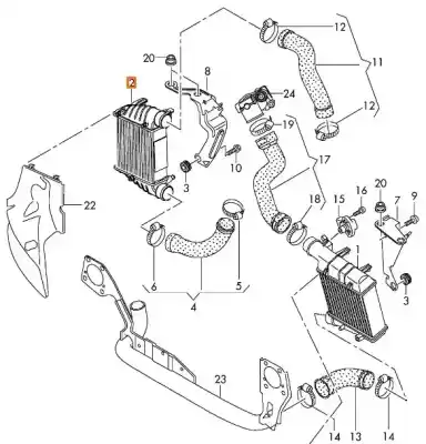 Автозапчасти б/у интеркулер за audi a4 b7 (8ec) 2.5 tdi ссылки oem iam 8e0145806m  8e0145806q