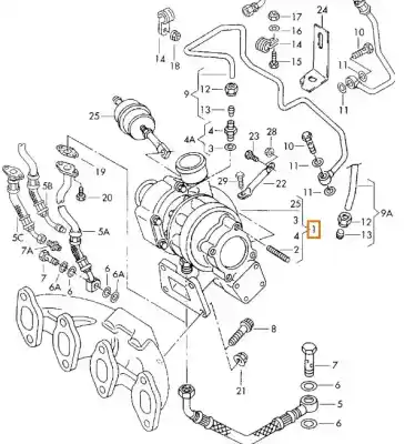 Автозапчасти б/у турбокомпенсатор за audi a4 b7 (8ec) 2.5 tdi ссылки oem iam 059145653al 038145702l 038145702lx