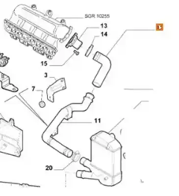 Tweedehands auto-onderdeel buis voor fiat panda ii (169) 1.3 d multijet oem iam-referenties 51717834