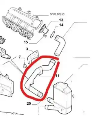 Second-hand car spare part tube for fiat panda ii (169) 1.3 d multijet oem iam references 51717833  