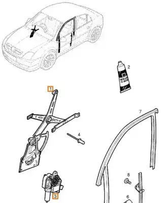Автозапчасти б/у регулятор стекла переднего правого за opel vectra c (z02) 1.9 cdti (f69) ссылки oem iam 5140060  