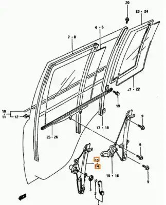 Peça sobressalente para automóvel em segunda mão elevador de vidros traseiro esquerdo por suzuki vitara (et) hdi (se 420hdi) referências oem iam 8354056b00