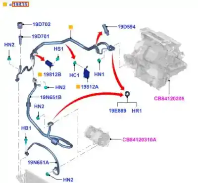 Peça sobressalente para automóvel em segunda mão tubos de ar condicionado por ford focus iii 1.6 ti referências oem iam 1837591