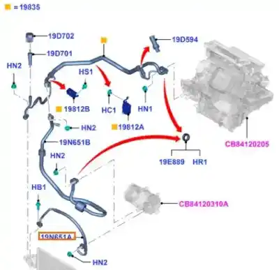 Peça sobressalente para automóvel em segunda mão tubos de ar condicionado por ford focus iii 1.6 ti referências oem iam 1702751