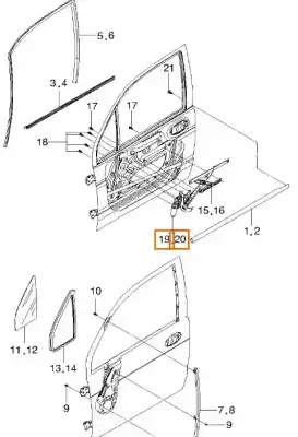 Second-hand car spare part driver left window regulator for daewoo matiz (m100, m150) 0.8 oem iam references 96314609  