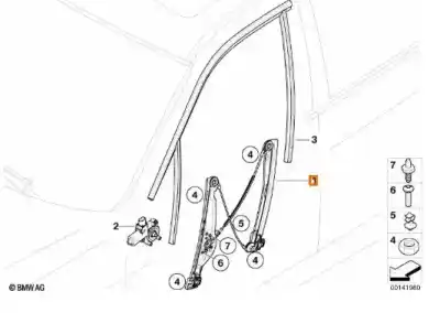 Second-hand car spare part passenger side right window regulator for bmw 3 (e90) 320 d oem iam references 51337140588  
