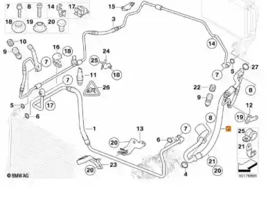Peça sobressalente para automóvel em segunda mão tubos de ar condicionado por bmw 3 (e90) 320 d referências oem iam 64526987992