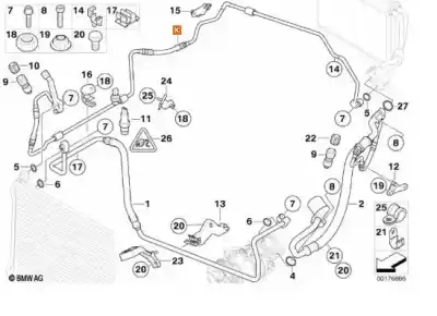 Peça sobressalente para automóvel em segunda mão tubos de ar condicionado por bmw 3 (e90) 320 d referências oem iam 64539151734