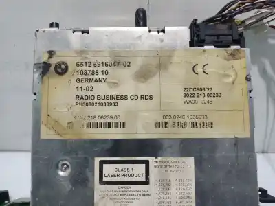 Second-hand car spare part audio system / radio cd for bmw 3 compact (e46) 318 td oem iam references 6512691604702  