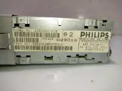 Second-hand car spare part audio system / radio cd for peugeot 206 fastback (2a/c) 1.4 i oem iam references 9641523080  964152308001