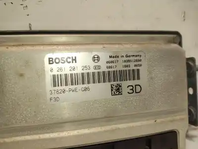 Автозапчастина б/у ебу контролер двигуна для honda jazz ii (gd_, ge3, ge2) 1.3 idsi (gd1) посилання на oem iam 37820pweg06 0261201253 1039s12680