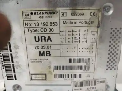 Second-hand car spare part audio system / radio cd for opel vectra c gts (z02) 1.9 cdti (f68) oem iam references  7644222310 13190853