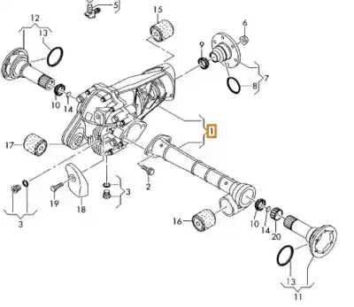 Second-hand car spare part Front Differential for VOLKSWAGEN TOUAREG (7LA, 7L6, 7L7) 2.5 R5 TDI OEM IAM references 0AA409508  4460310026