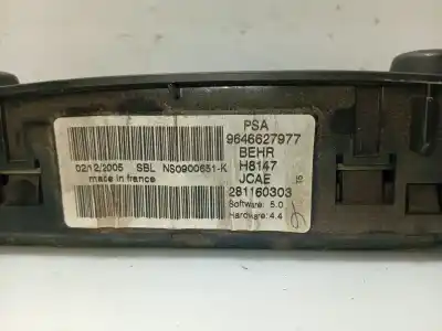 Pièce détachée automobile d'occasion commande de climatisation / chauffage pour peugeot 307 (3a/c) 1.6 hdi références oem iam 9646627977 ns0900651k 281160303