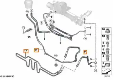 Peça sobressalente para automóvel em segunda mão tubo por bmw 3 (e90) 320 d referências oem iam 32416796350