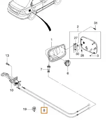 Tweedehands auto-onderdeel draad voor chevrolet aveo / kalos fastback (t250, t255) 1.4 oem iam-referenties 96540936