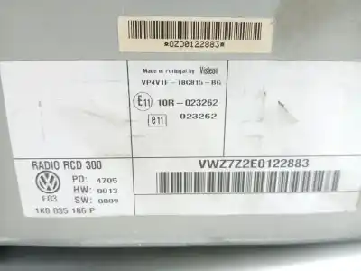 Second-hand car spare part Audio System / Radio Cd for VOLKSWAGEN GOLF V (1K1) 1.9 TDI OEM IAM references 1K035186P  
