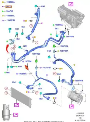 Pezzo di ricambio per auto di seconda mano TUBI ARIA CONDIZIONATA per FORD MONDEO V FASTBACK (CE) 2.0 TDCI Riferimenti OEM IAM 5321866  