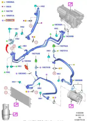 Pezzo di ricambio per auto di seconda mano TUBI ARIA CONDIZIONATA per FORD MONDEO V FASTBACK (CE) 2.0 TDCI Riferimenti OEM IAM 1870402  