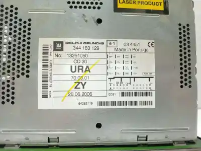 Pièce détachée automobile d'occasion système audio / radiocd pour opel astra h (a04) 1.7 cdti (l48) références oem iam 13251050 344183129 