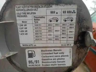 Автозапчастина б/у колпачка паливна для skoda fabia i (6y2) 1.2 посилання на oem iam 6y6809857b  