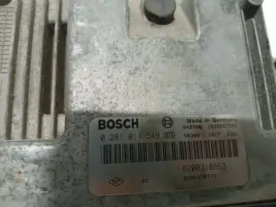 Peça sobressalente para automóvel em segunda mão centralina de motor uce por renault scénic ii (jm0/1_) 1.9 dci (jm0g, jm12, jm1g, jm2c) referências oem iam 0281011549  8200310863