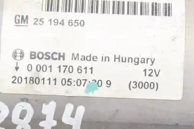 Pezzo di ricambio per auto di seconda mano motorino di avviamento per opel mokka / mokka x (2012-..) off-road riferimenti oem iam 25194650,0001170611  