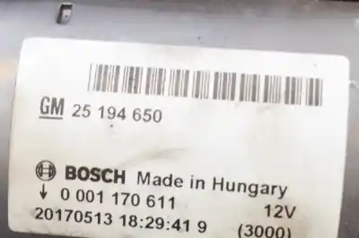 Pezzo di ricambio per auto di seconda mano motorino di avviamento per opel mokka / mokka x (2012-..) off-road riferimenti oem iam 0001170611,25194650  