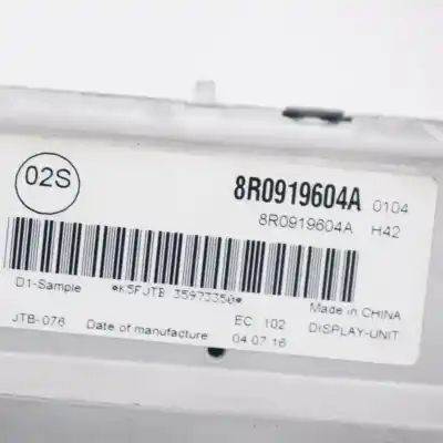 Second-hand car spare part multifunction display for audi q5 (8rb) 2.0 tdi oem iam references 8r0919604a  