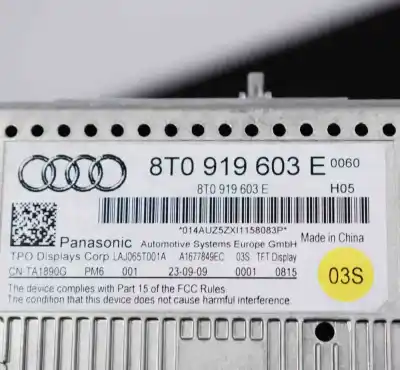 Автозапчастина б/у багатофункційний дисплей для audi a5 cabrio 8f7 (2009-2016) посилання на oem iam 8t0919603e  
