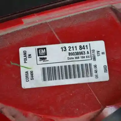 Pezzo di ricambio per auto di seconda mano luci posteriori destra per opel corsa d (2006-2015) riferimenti oem iam 1321184189038963a  
