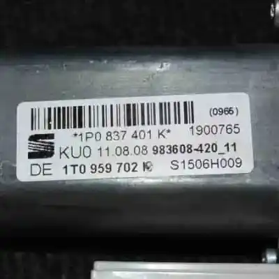 Peça sobressalente para automóvel em segunda mão motor elevador vidro dianteiro esquerdo por seat leon (1p1) leon (1p1) (2005 - 2012) referências oem iam 1p0837401k,1t0959702k  
