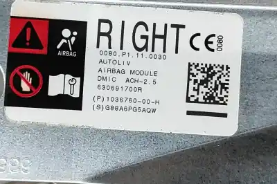 Second-hand car spare part right side airbag for tesla model x (2013-..) hatchback oem iam references 1036760-00-h  